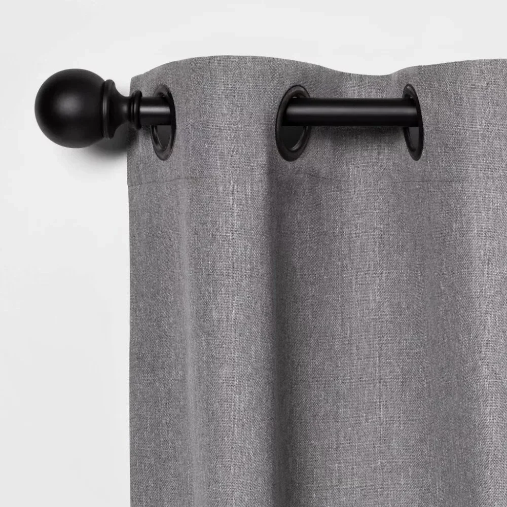 Threshold Matte Black Expandable Ball End Curtain Rod 66